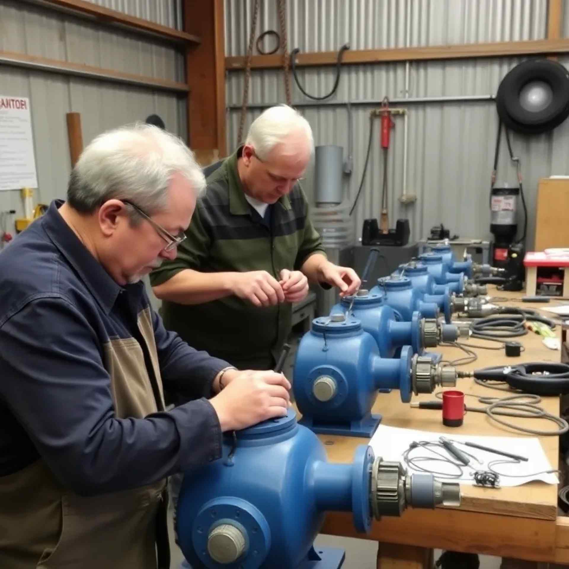 Aquaculture equipment repair workshop